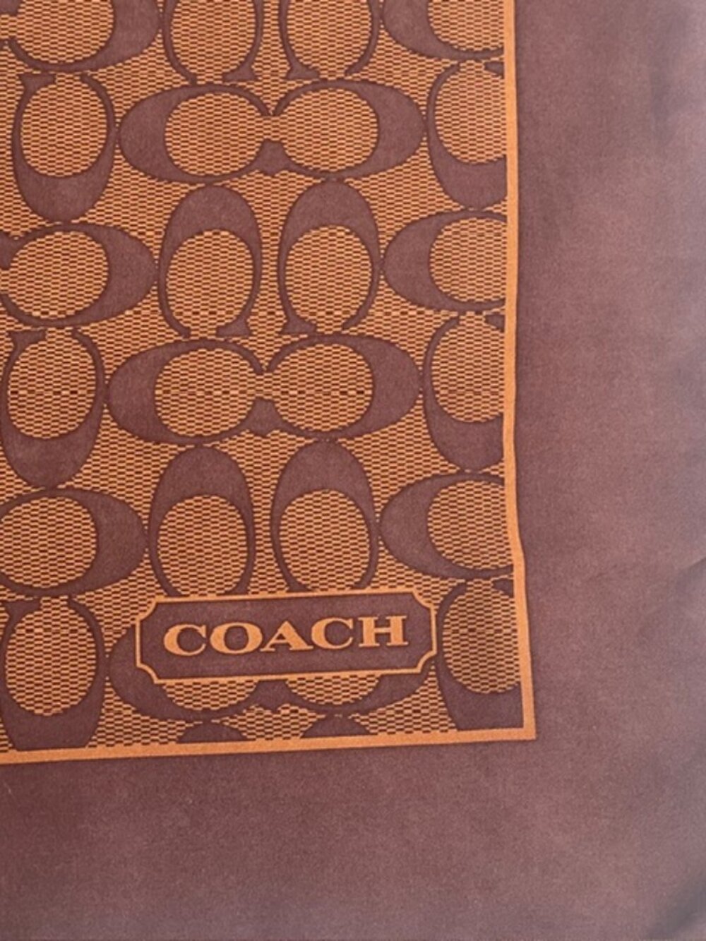 COACH Vintage Signature C Printed Silk Square Scarf - Burnished Amber